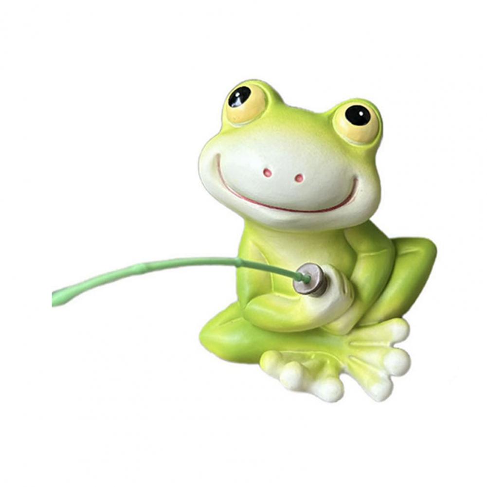 Garden Frog Ornament Weather-resistant Frog Ornament Whimsical Resin Pond Decor Sculptures Fishing Cartoon Frog for Outdoor