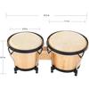 Set Bongo in Legno Massello con Pelle di Pecora e Chiave, 6 pollici e 7 pollici, 7 pollici e 8 pollici