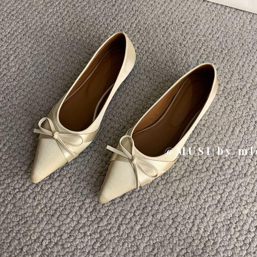 Fashion Bailamos Spring New Women Flats Fashion Pointed Toe Shallow Slip On Dress Shoes Low Heel Single Shoes Ballet Shoes Mujer