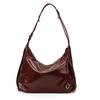 Women's PU Hobo Bag with Metal Rings Large Capacity Shoulder Handbag for Daily Casual