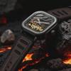 Forsining Fashion Mechanical Watch for Men Square Tourbillon Skeleton Automatic Watches Leather Rubber Strap Sports Wristwatches