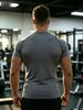 Highly elastic breathable compression fitness short-sleeve, MMA fighting graphic logo sports T-shirt