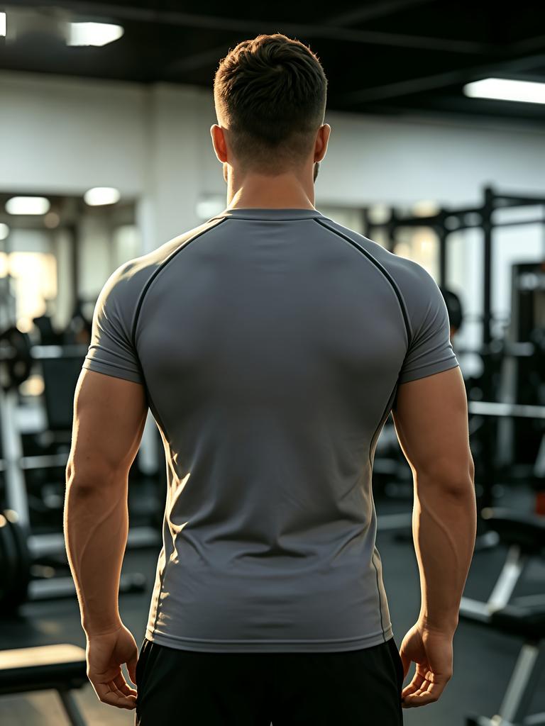 Highly elastic breathable compression fitness short-sleeve, MMA fighting graphic logo sports T-shirt