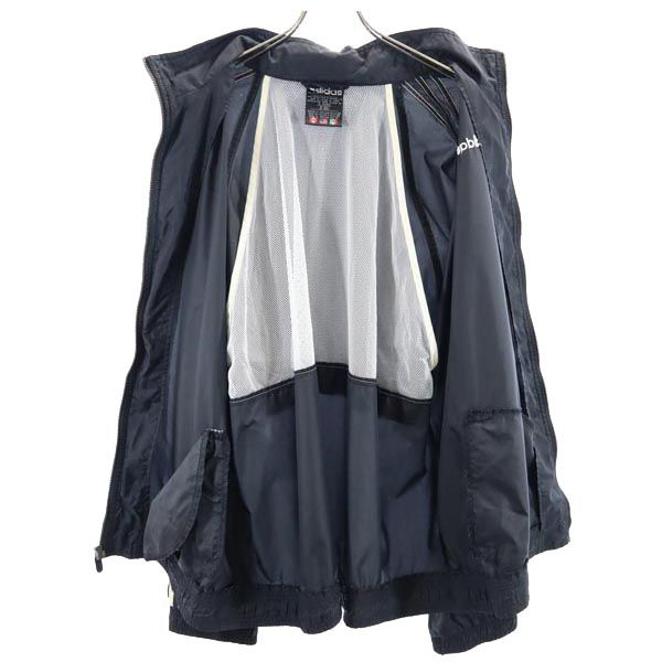 Adidas 90s Old Logo Embroidery Nylon Jacket XL Black Men's Used