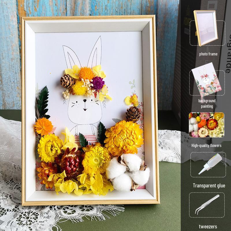 DIY Handmade 3D Preserved Flower Photo Frame Craft Kit
