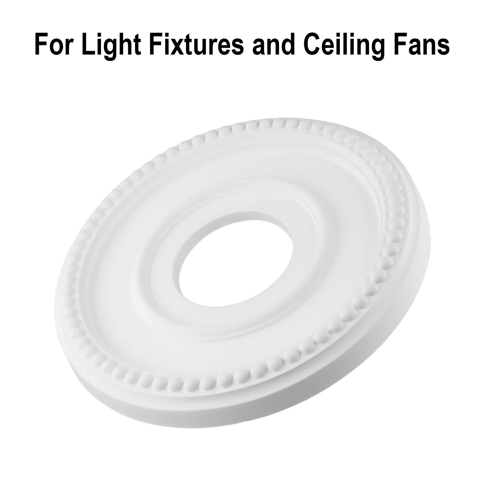

1x Ceiling Medallion Home Round Medallion PU Decorative Ceiling Fan Light Fixtures Covers Plate Ceiling Light Pendant Lamp Base