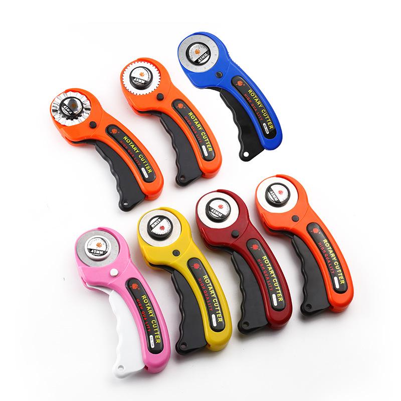 45mm Rotary Leather Cutter with Blades and Rubber Handle