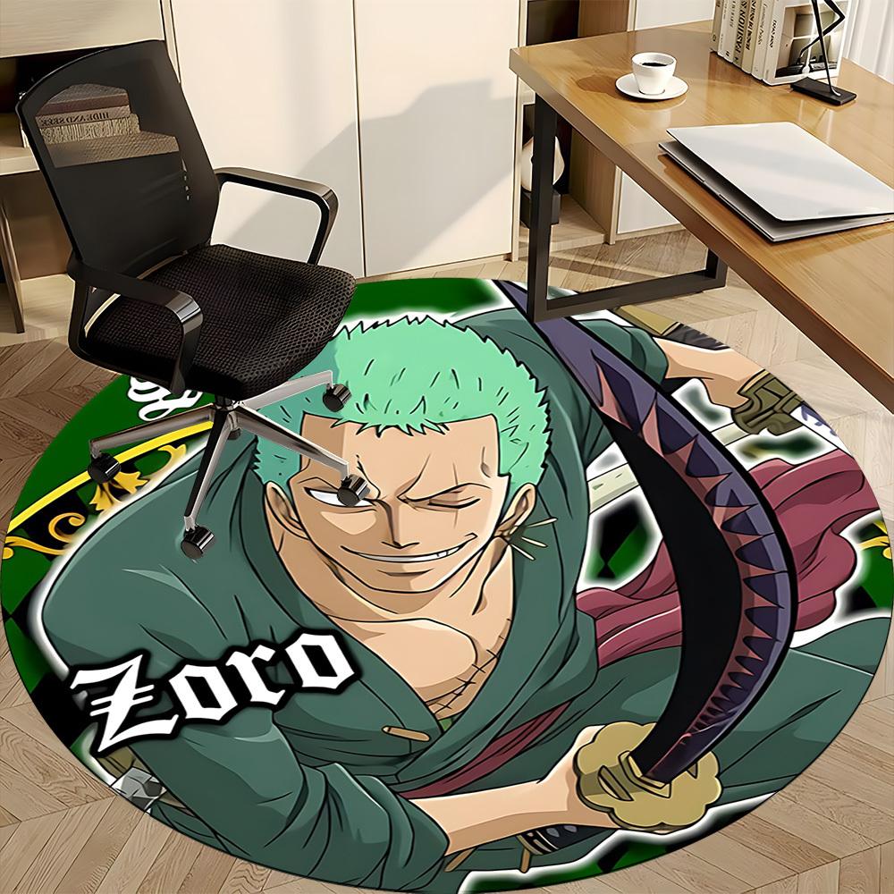 Zoro, StrawHatLuffy Office Round Area Rug, Indoor Mat Suitable For Office, Under Office Chairs Bedroom Living Room Home Decor, DT1212067
