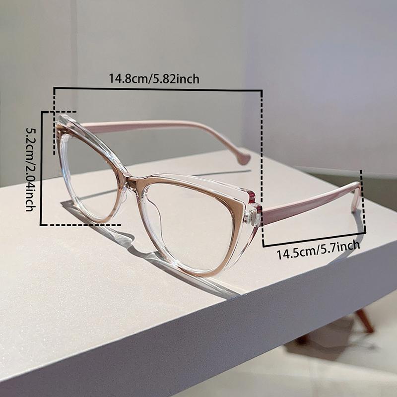 Patchwork Cat Eye Glasses Women's Ins Brand Design Eyewear with Blue Light Blocking New Trendy Stylish Casual Eyeglasses