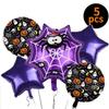 Halloween Balloons Party Decoration Supplies  5PCS Halloween Mylar Foil Pumpkins Balloons For Halloween Party Decorations Supplies