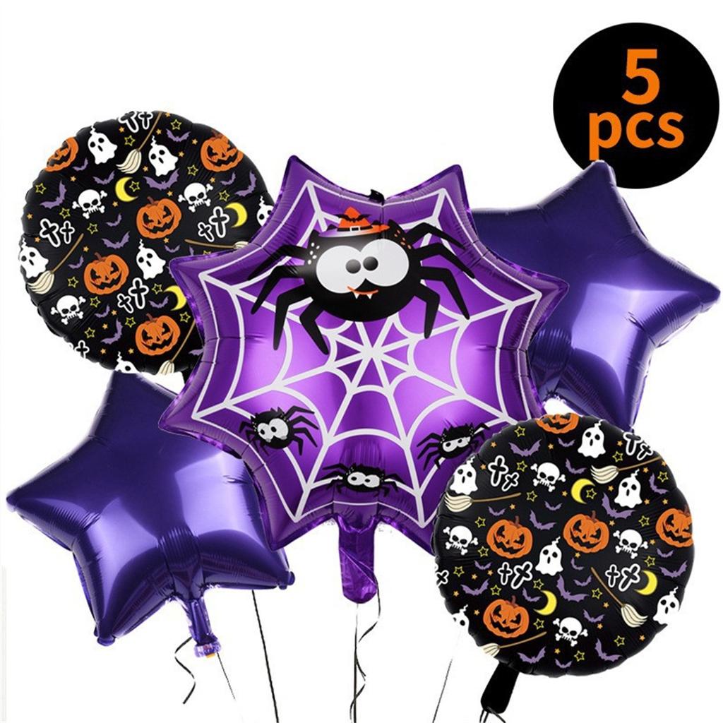 Halloween Balloons Party Decoration Supplies  5PCS Halloween Mylar Foil Pumpkins Balloons For Halloween Party Decorations Supplies