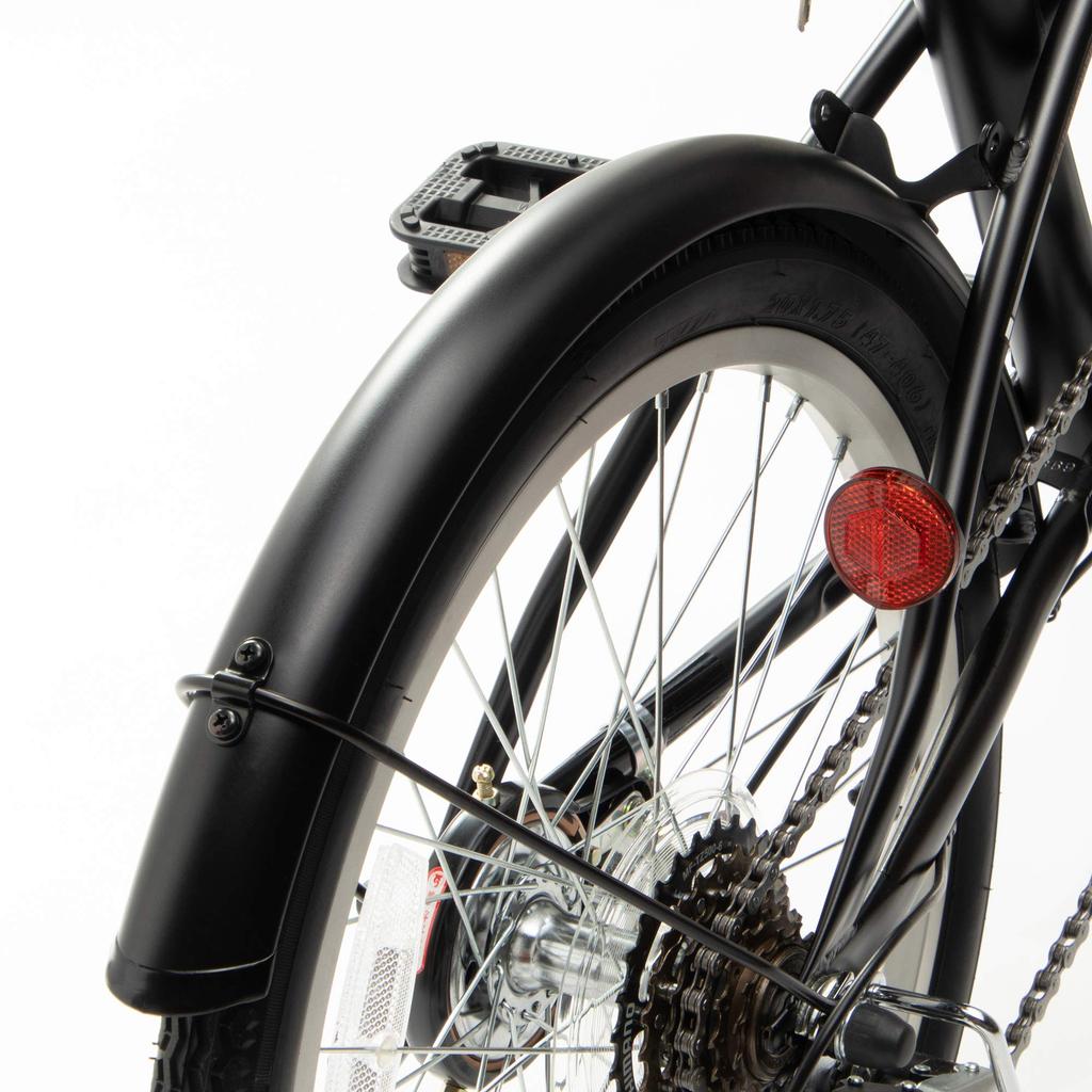 Captain Stag Oricle Folding Bicycle Matte with Shimano Wire and Front and Rear (CAPTAIN STAG) 20-inch (FDB206, Black, YG-1087) 6-Speed Transmission,