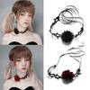 Fashion Punk Necklace Rose Flower Chokers Necklaces Women Thorny Rose Clavicle Chain Necklaces Club Party Sexy Ornament