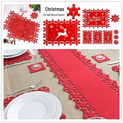 Christmas Snowflake Thickened Table Mat - Hollow Design for Festive Decor In Western Restaurants