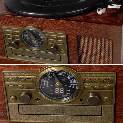 5-in-1 Musikanlage - Plattenspieler, CD-Player, Kassettenrekorder, Aux-Radio