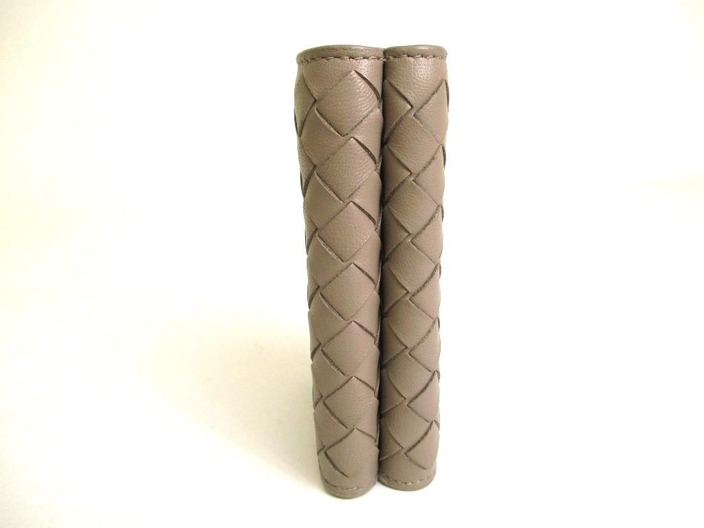 Authentic BOTTEGA VENETA Intrecciato Beige Leather Trifold Wallet Compact Wallet #9696  Refurbished