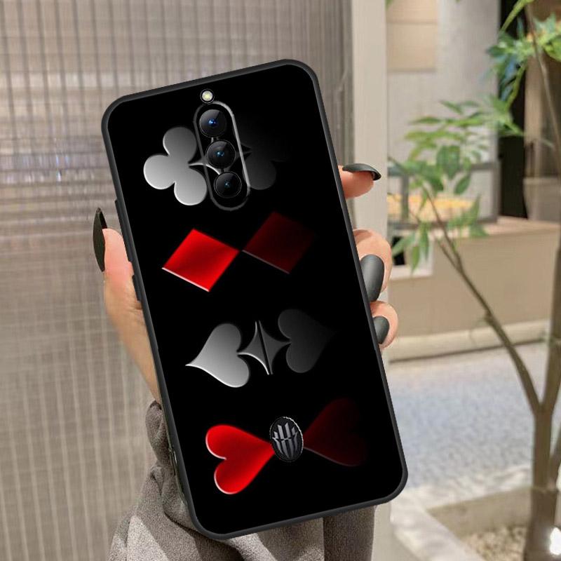 

Spades Poker Play Cards Ace Case For Nubia Red Magic 8 Pro Plus 6 7 6S 7S Pro 5G 5S 6R Cover For Redmagic 8S Pro Plus Red Magic 8 Pro