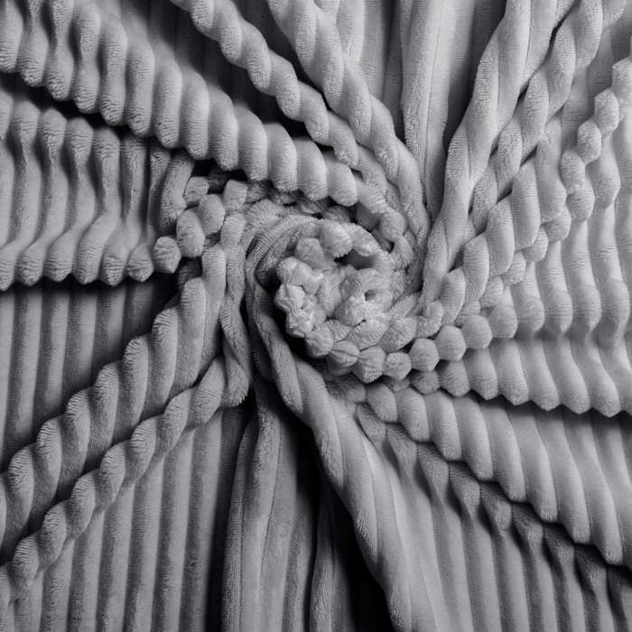 Housse couette + 2 taies 220 x 240 cm Flanelle Veloutea Anthracite