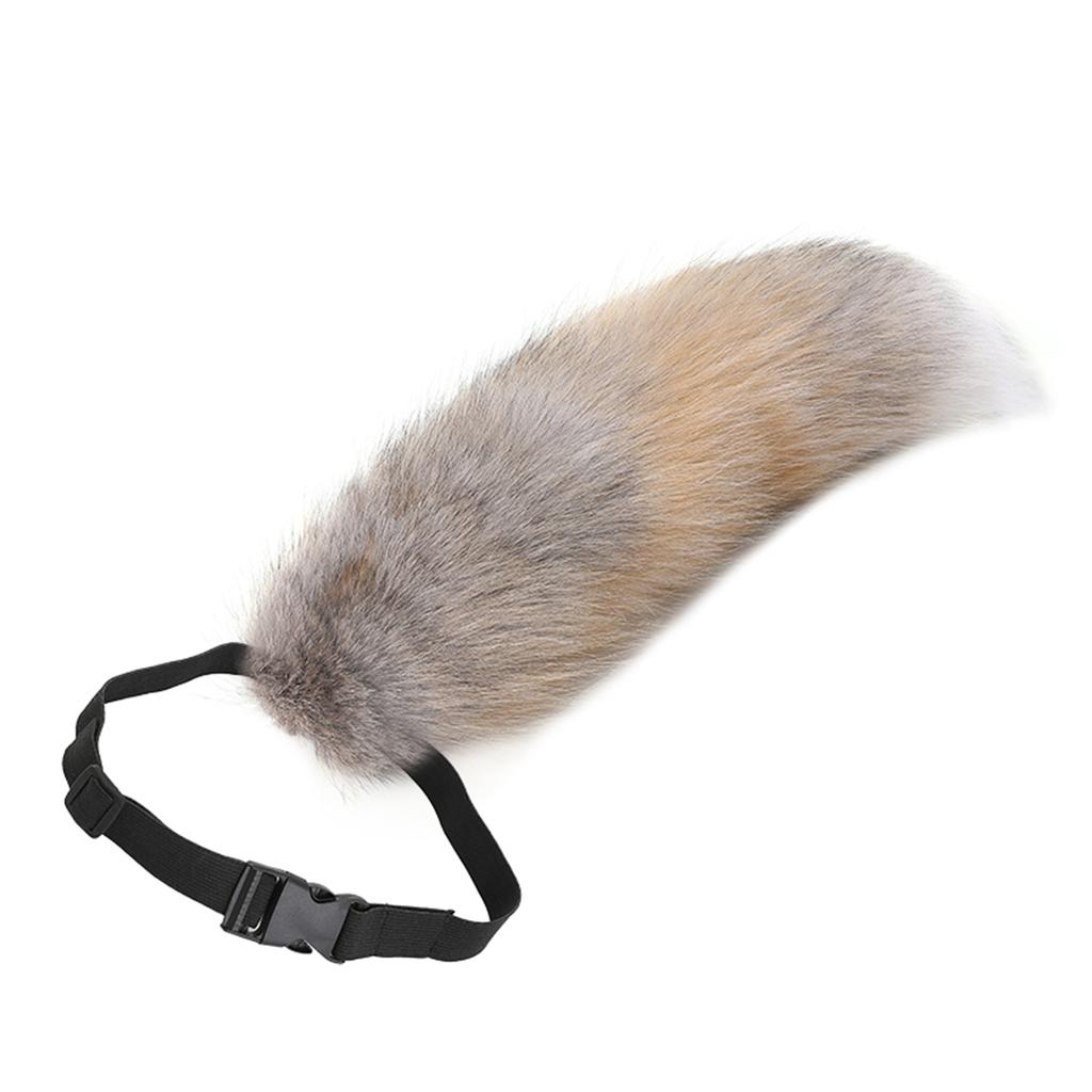 Soft Long Tail Foxes Tail Adjustable Belt Foxes Costume Tail Handmade Animal Tail Decorations for Halloween Party