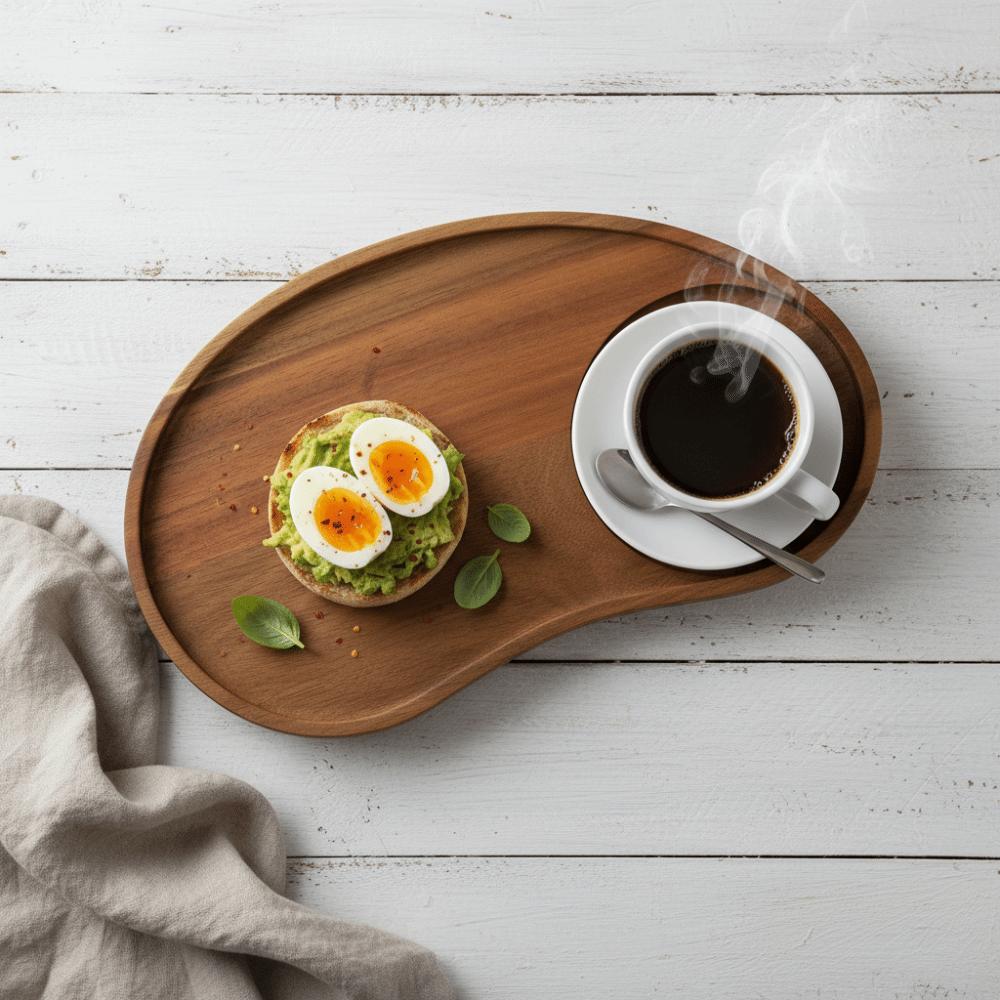 Wooden Fruit Platter with Coaster Food Dish Serving Ware Solid Wood Plate  Hotel