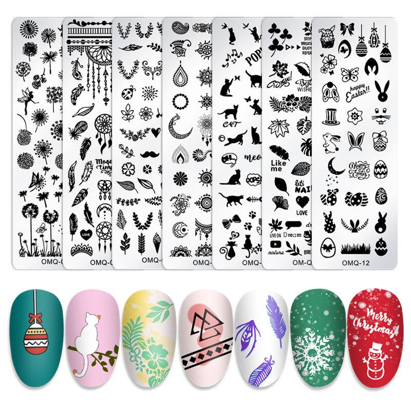 Japanese Nail Art Printing Template, Marble Christmas Snowflake Nail Art Printing Steel Plate