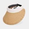 Portable Straw Visor Cap Solid Color Sunscreen Empty Top Hat Folding Sunshade Hat  Travel