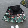 Boys Autumn Hooded Jackets Spring Kids Zipper Thin Windbreaker Coat Casual Print Girls Outerwear Children Trench Clothing 2-8Y