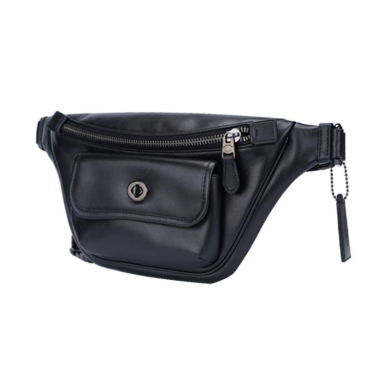 New COACH Cow Leather Crossbody Fanny Pack Tubas Men's Black C1277-QBBK