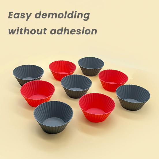 10 Pezzi Stampi per Muffin in Silicone Antiaderenti Stampo per Torta Qualità Alimentare Riutilizzabili Pirottini per Cupcake per Cuocere Pancake Caramelle Muffin