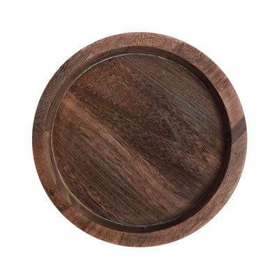 Round Wood Tray for Coffee Table Candle Holder Tray Home Decor Small Wooden Serving Plate Decorative Multipurpose Rustic Platter