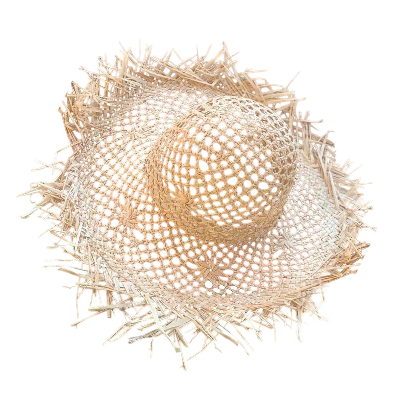 

Raffia Hat Oversized Brims Decorative Tassels Hat for Outfits Photo Props Breathable Beach Accessory For Women 1