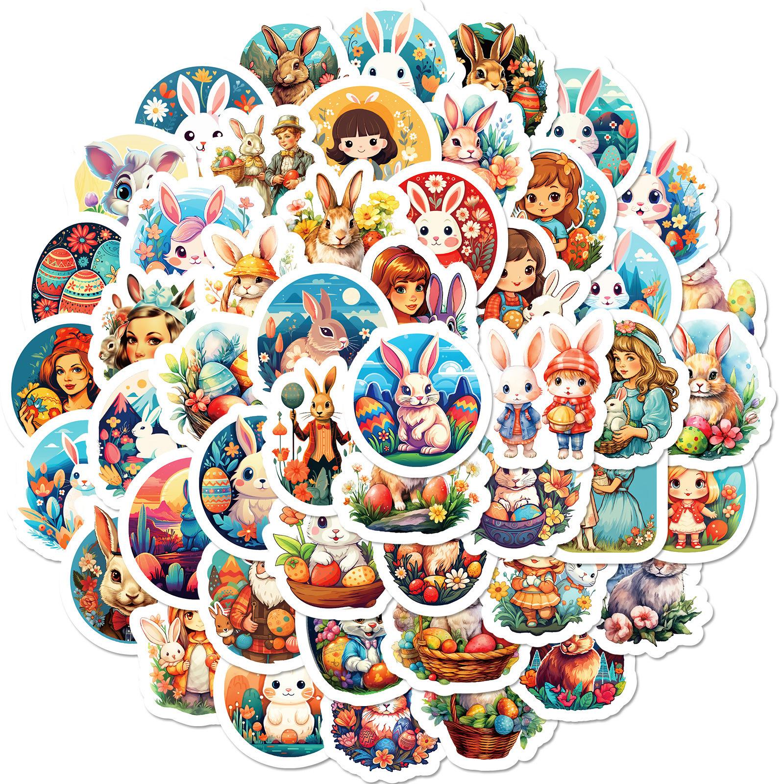 

50 Новых Персонализированных DIY Наклеек на Пасхального Кролика для Вечеринки, Карнавала