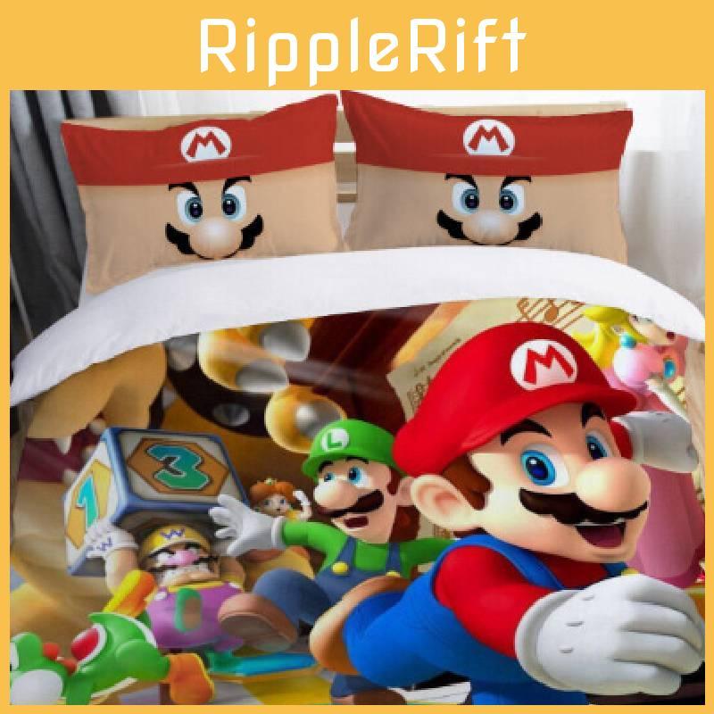 Cartoon Super Mario Single Panel Duvet Cover Set Bedding For Decor Bedroom