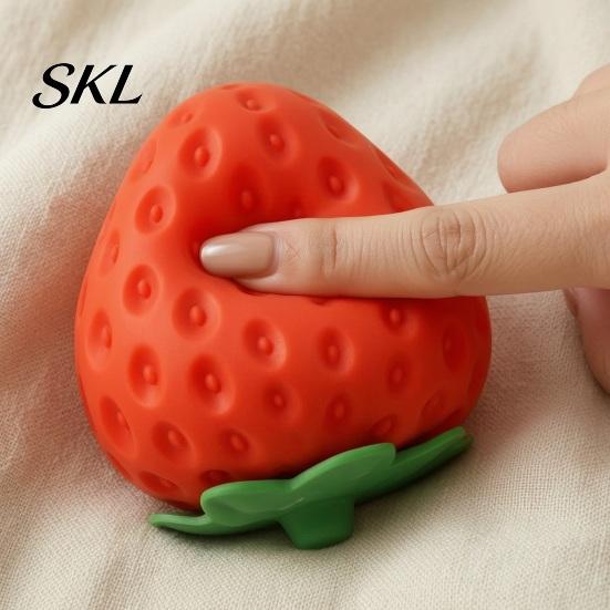 Relaxation Squeeze Ball Fake Fruit Stress Relief Toy, Peach Pineapple Strawberry Portable Reliever Giant Sensory Fidget Toy for Home Office School TPR