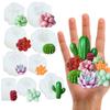 9Pcs Succulent Silicone Mold Safe Cactus Flower Resin Mold Silicone Candle Mold Durable 3D Succulent Resin Epoxy Casting Mold