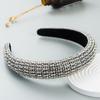 Mode Fait Main Perlé Femmes Bandeau Cheveux Cristal Diamant Baroque Épaissi Éponge Large Bord Fête Spectacle Bandeau Strass