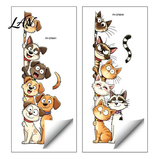 Creative Home Decoration Gifts Cute Cartoon Cats/Dogs Wall Stickers, Waterproof PVC Decals, Peel And Decorative Glass Door Decals Stick Murals