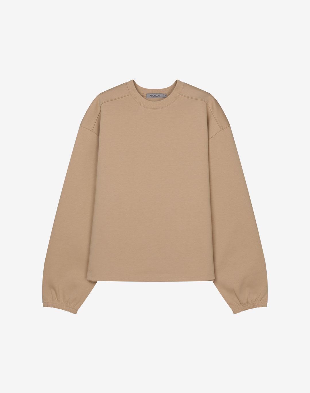 Adrielos Border String Crewneck Sweatshirt [Beige] M