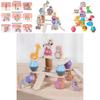 Wooden Animal Stacking Toy With Water Based Paint For Child Development And Parent Child Interaction