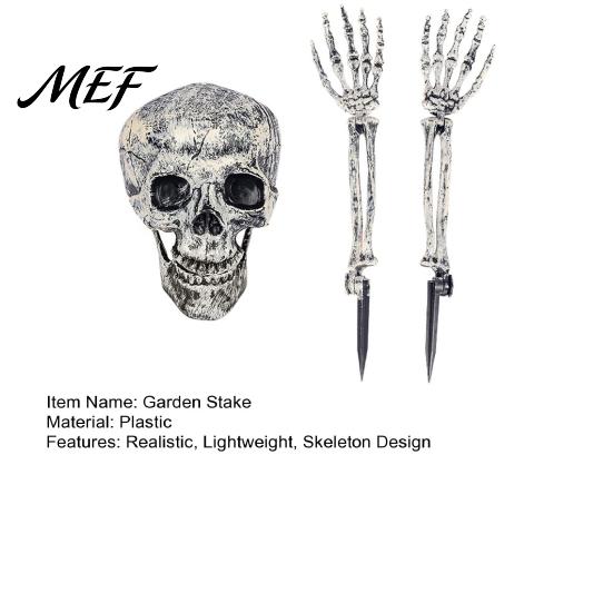 Scary Yard Art for Halloween Skull Garden Stakes, Skeleton Arms Prop with Ground Spikes, Spooky Lawn Stake Decorations Realistic Outdoor Decor