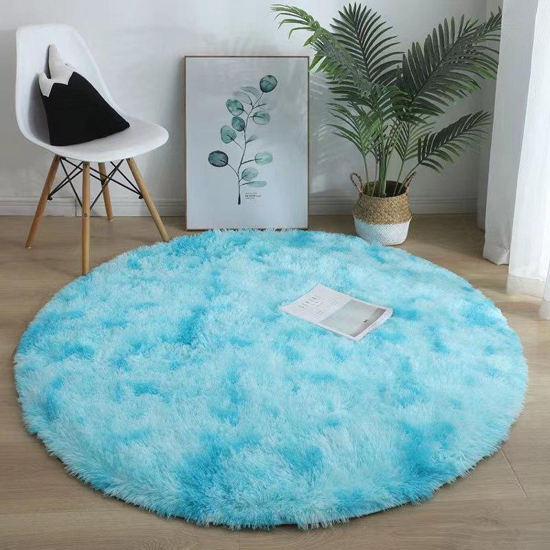 Fluffy Plush Round Carpet For Modern Home Living Room Sofa Area Rug Silky Soft Crawling Mat Children Bedroom Large Carpet