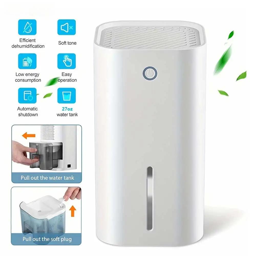 850ml Luftentfeuchter mit Basis-Luftfilter Ft Tragbarer Kleiner Luftentfeuchter Auto-Aus-Schutz Feuchtigkeitskontrolle für Zuhause Büro