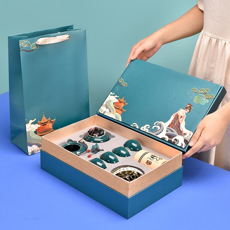 Guochaofeng tea set Kung Fu travel tea set gift box with accompanying business opening event gifts