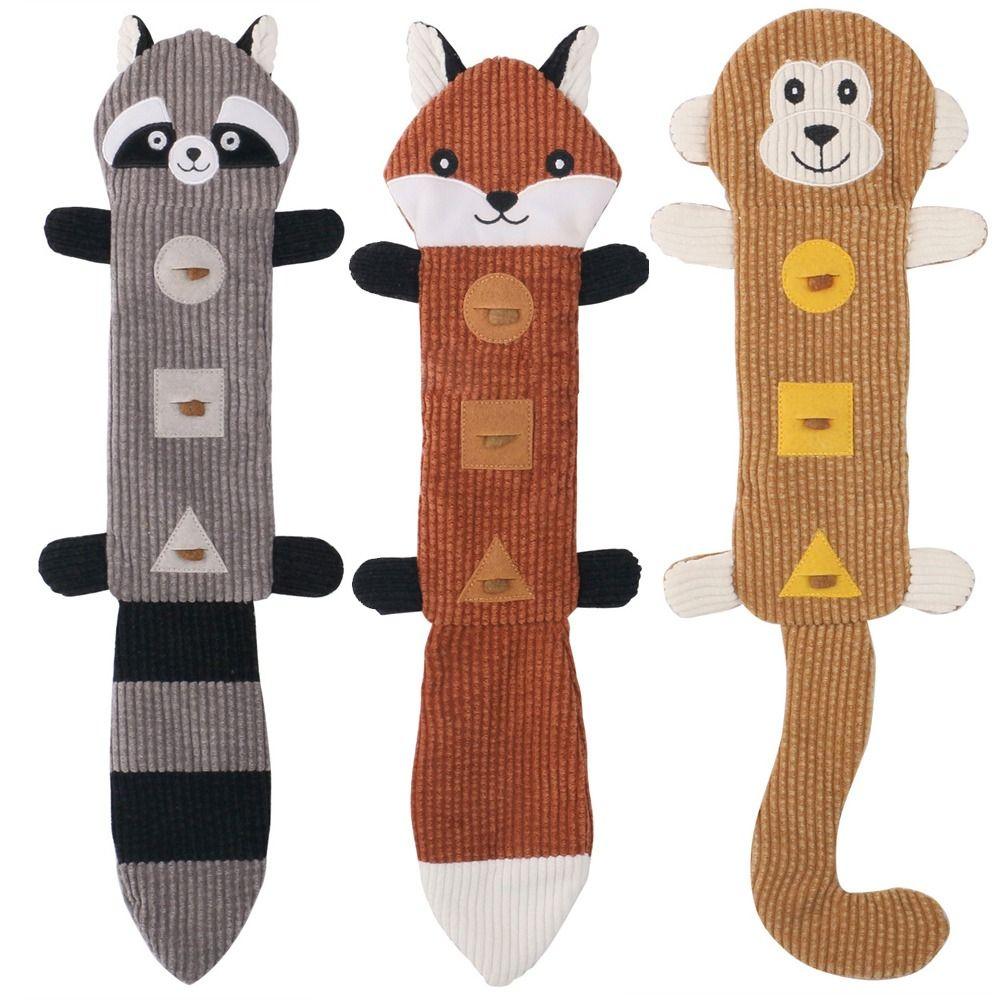 

Животные енот, лиса, обезьяна, жевательная пищалка, игрушка для собак, плюшевые звучащие скрипучие игрушки, устойчивые к укусам