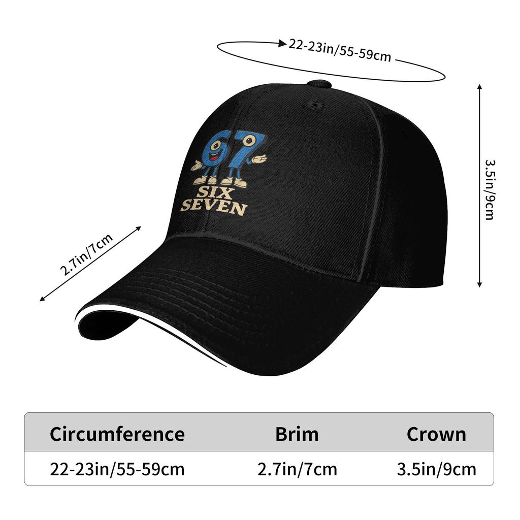 67 Six Seven 6-7 Funny Italian Brainrot Gaming Baseball Cap y2k Funny Trucker Hat Spring Women Men Outdoor Gym Snapback Cap
