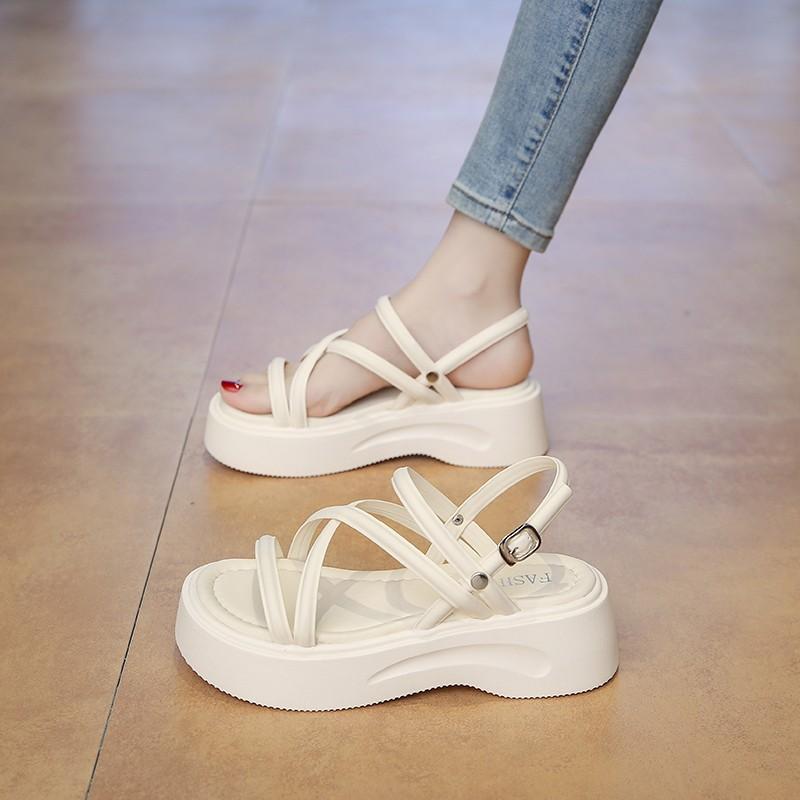 Fashion 2025 Summer Fashion Comfortable Thick-soled Women's Shoes Casual Outdoor High-heeled Sandals Girls Clogs Wedge Heels Women Shoes