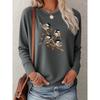 Women's Fashion Retro Elegant Round Neck Long Sleeve T-Shirt