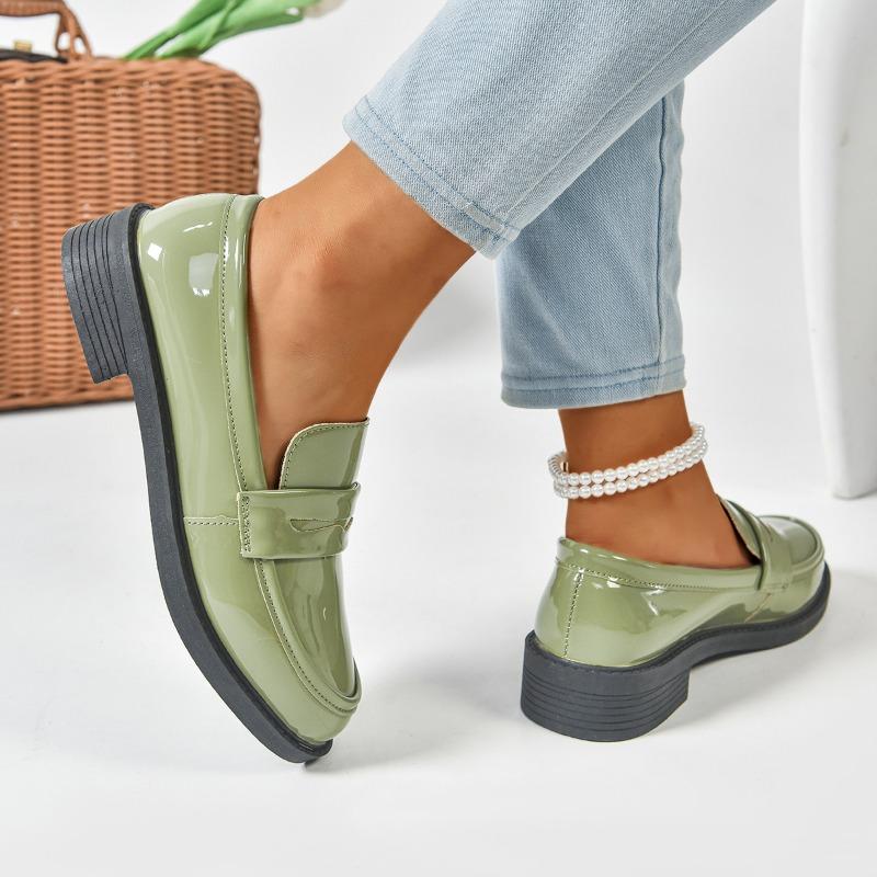 Women's Platform British Style Small Leather Shoes Spring and Autumn New Thick Heel Single Shoes Platform Large Size Versatile Loafers