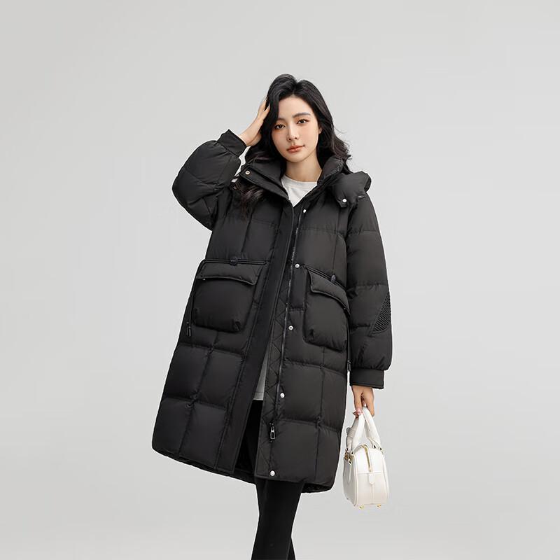 

YAYA 2024 Женский теплый пуховик средней длины с капюшоном YE4B602721A S