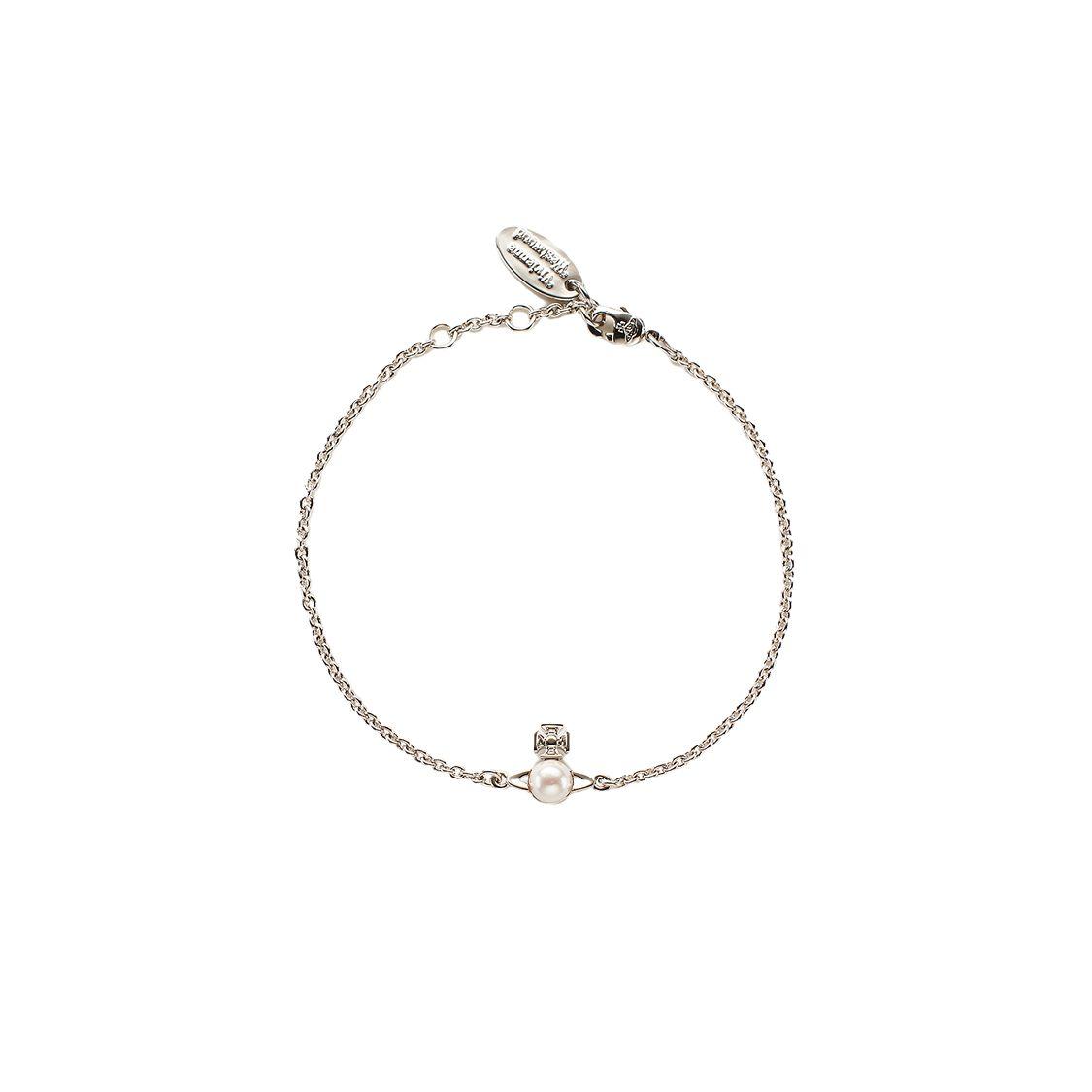 Vivienne Westwood Balbina Bracelet Elegant Mini Pearl Bracelet Women bracelet Silver 6102017702P118P118 Box